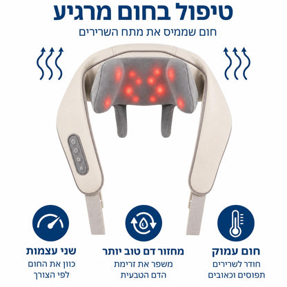 מכשיר עיסוי מתקדם לצוואר והכתפיים